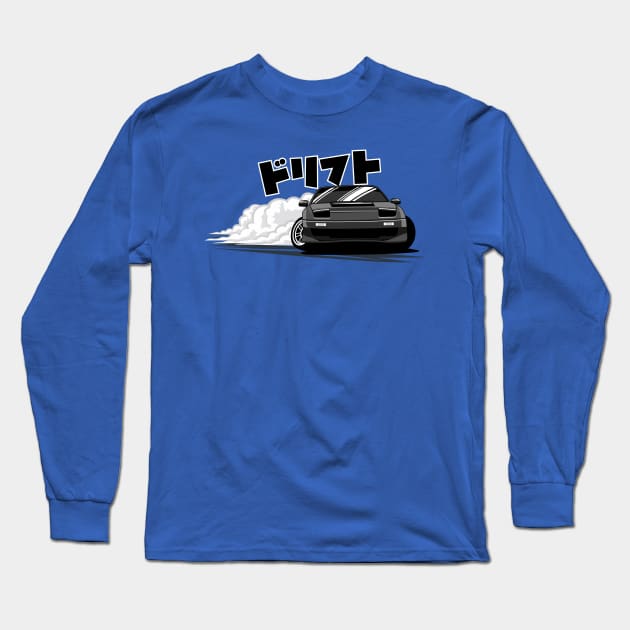 jdm Drifting car in japanese (drifting) Long Sleeve T-Shirt by masjestudio